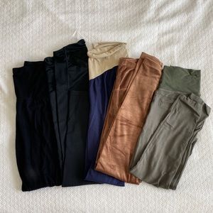 Set of 5 maternity leggings in assorted colors